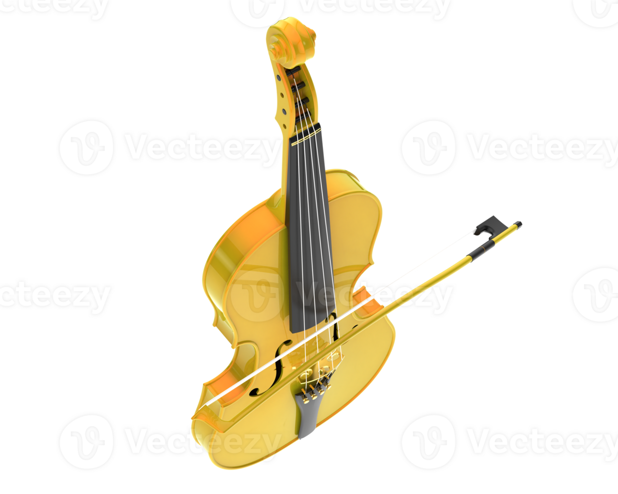 Wooden violin isolated on white background png