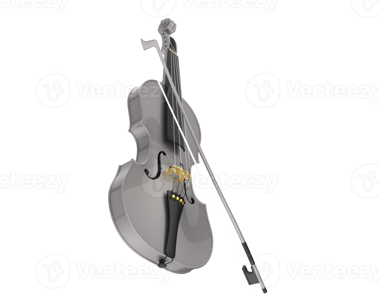 Wooden violin isolated on white background png