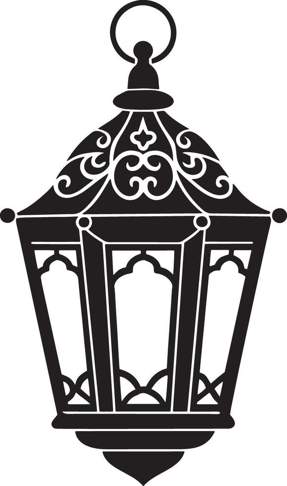 lantern illustration black and white vector