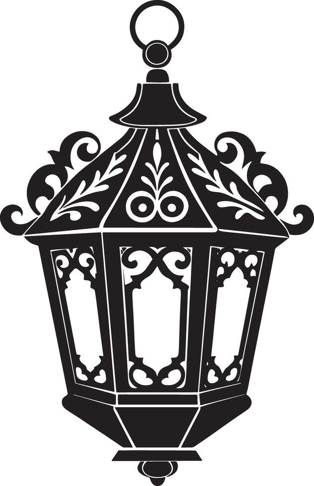 lantern illustration black and white vector