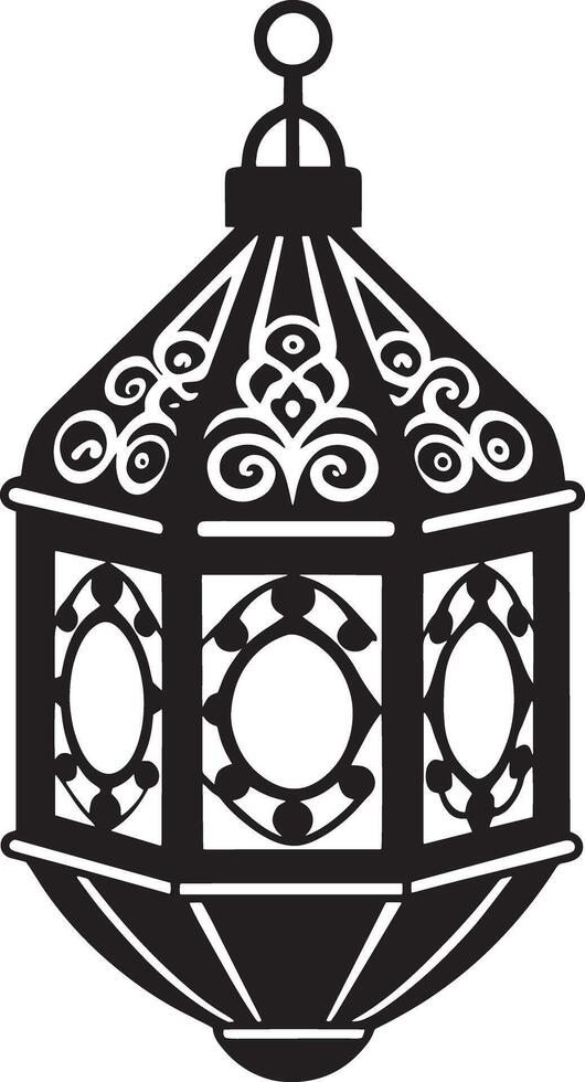 lantern illustration black and white vector