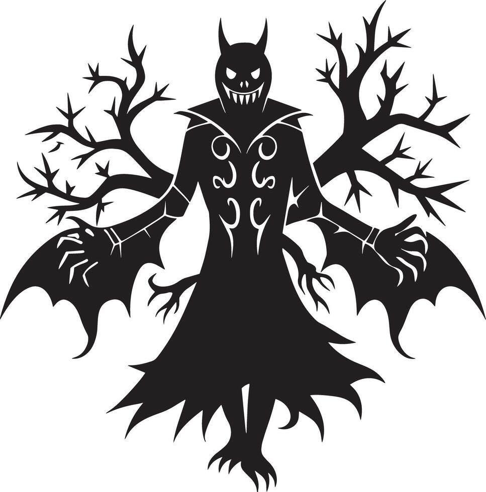halloween ornament illustration black and white vector