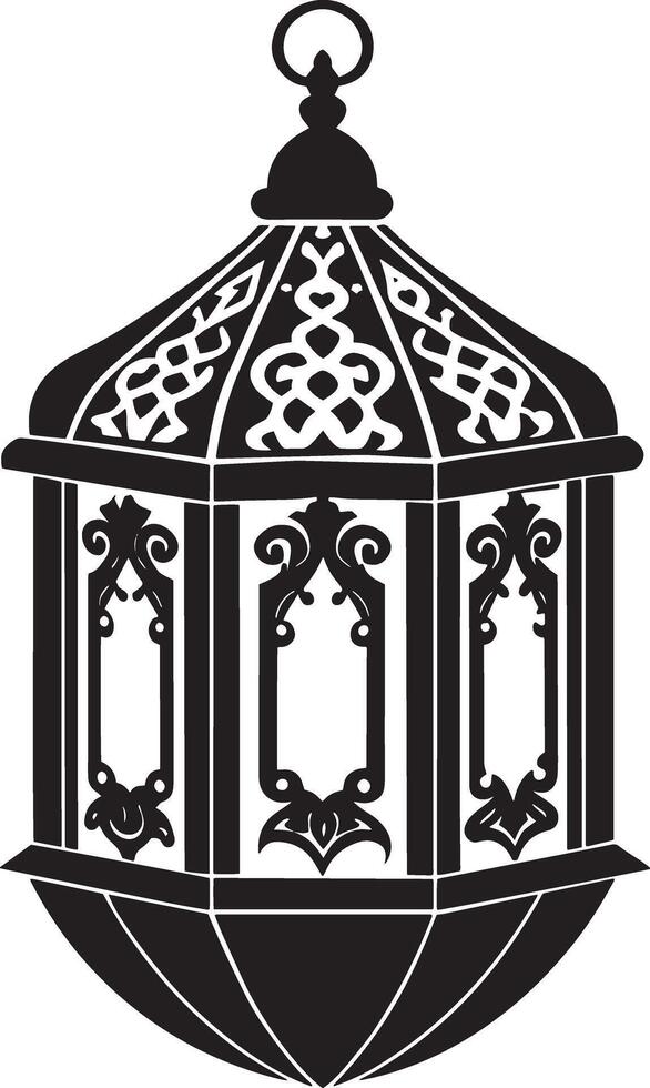 lantern illustration black and white vector