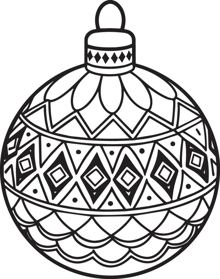 christmas ornament illustration black and white vector