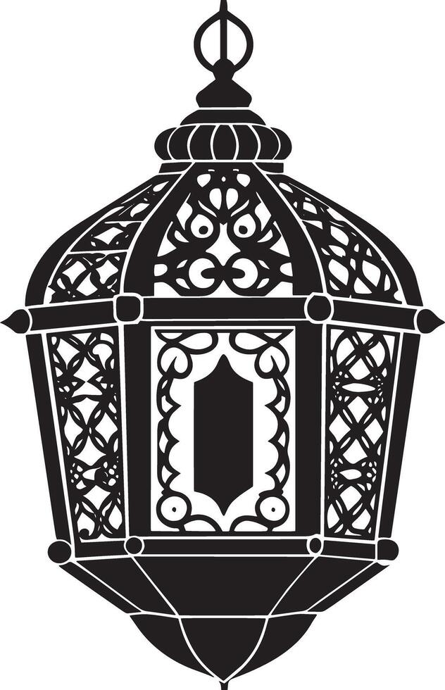 lantern illustration black and white vector