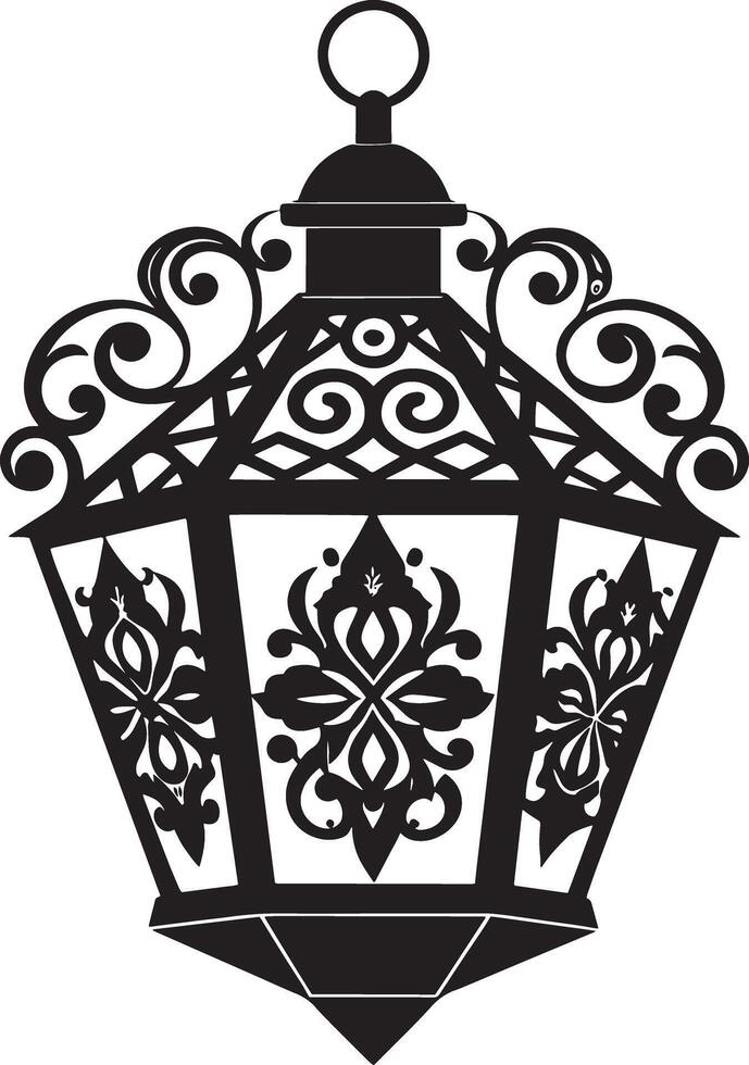 lantern illustration black and white vector