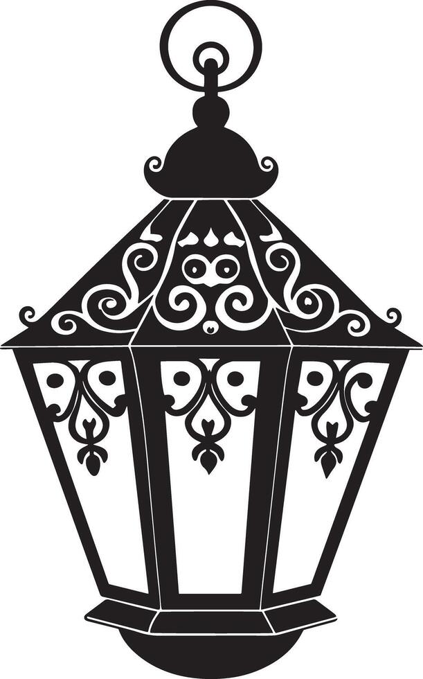 lantern illustration black and white vector