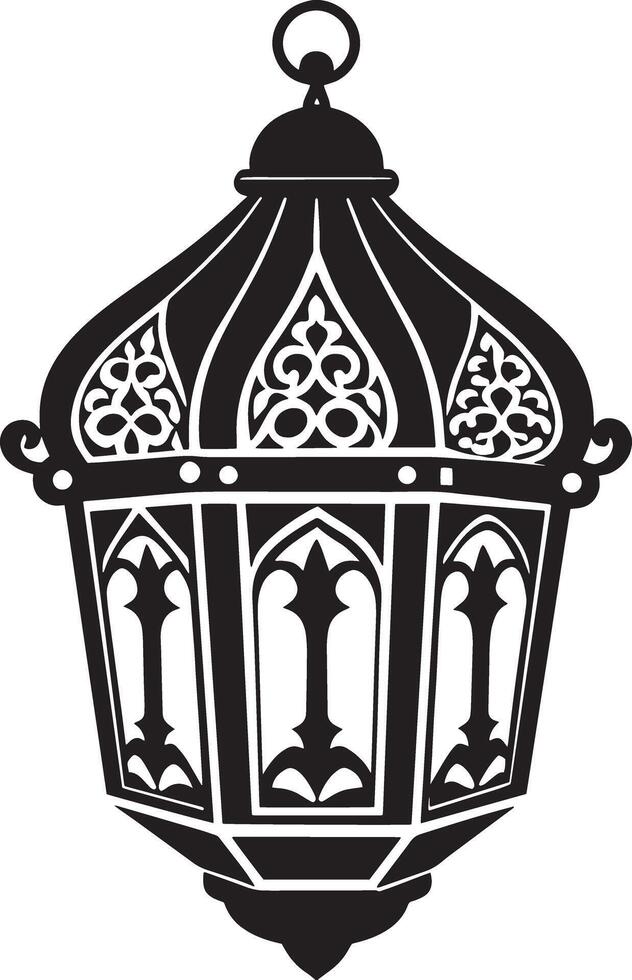 lantern illustration black and white vector