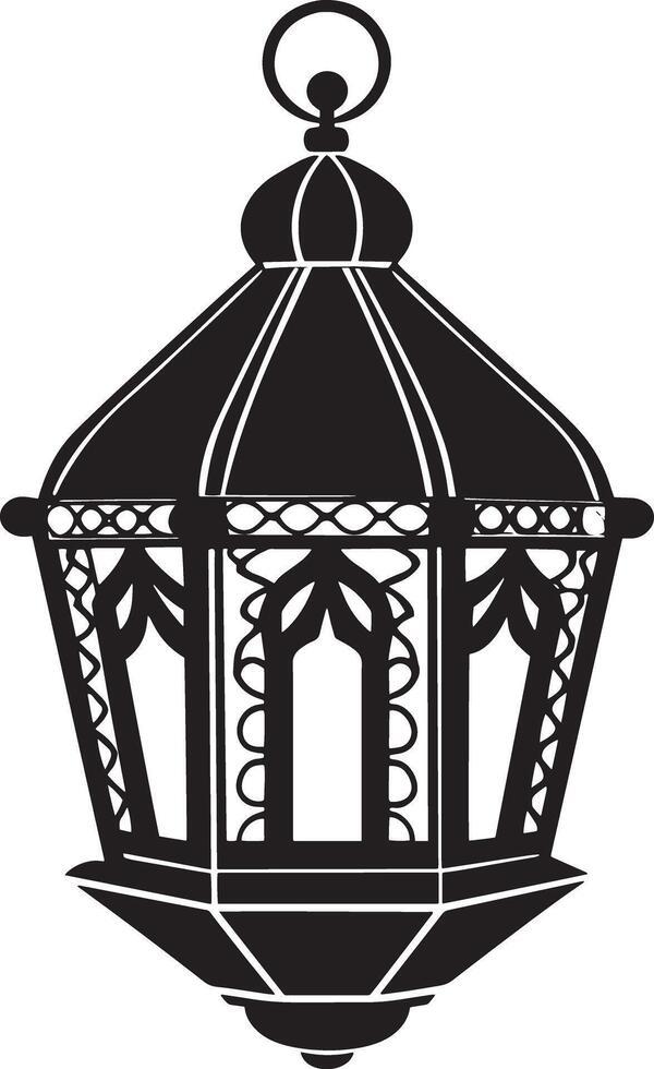 lantern illustration black and white vector