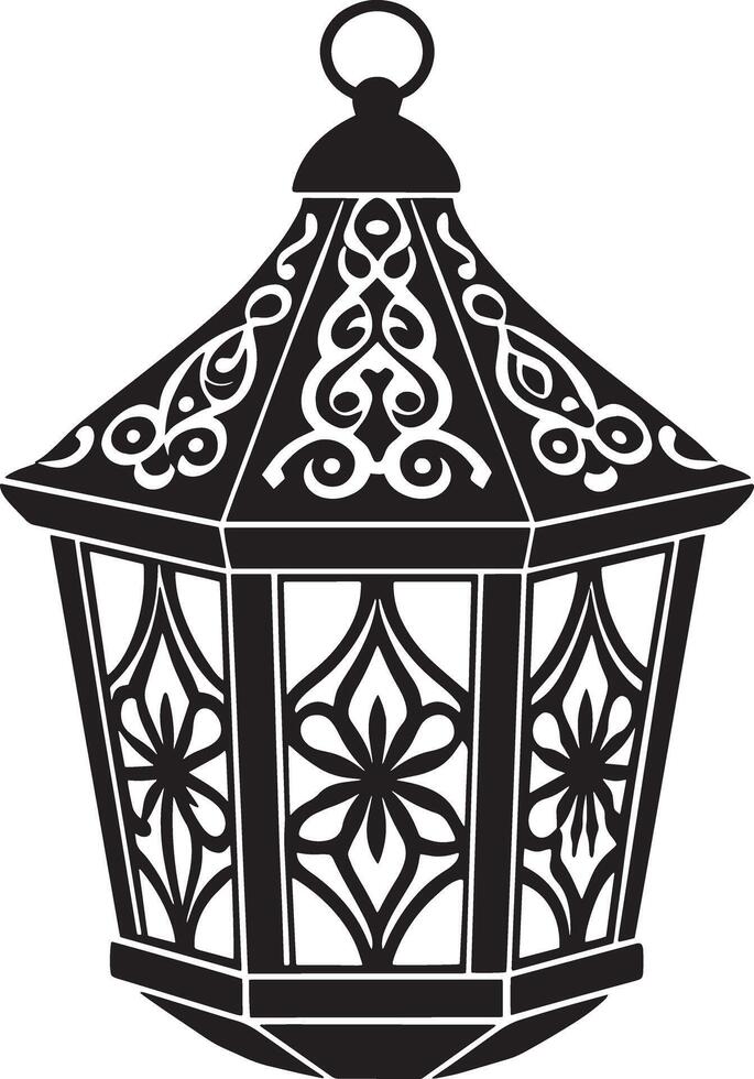 lantern illustration black and white vector