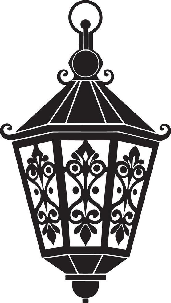 lantern illustration black and white vector