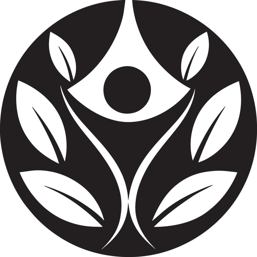 Clean Modern Healing Logo black and white vector
