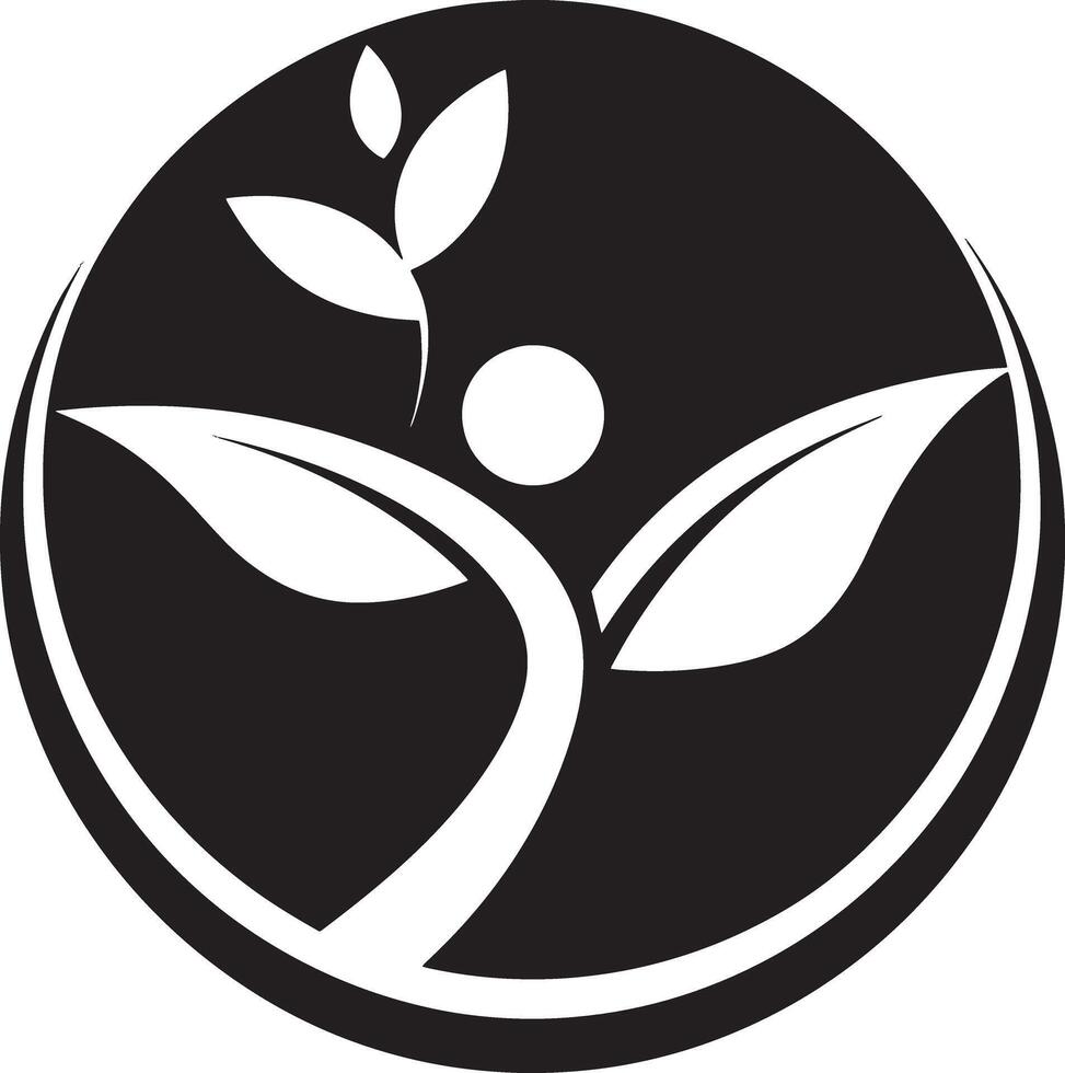 Clean Modern Healing Logo black and white vector