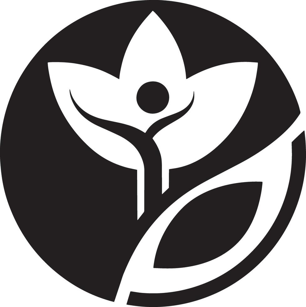 Clean Modern Healing Logo black and white vector