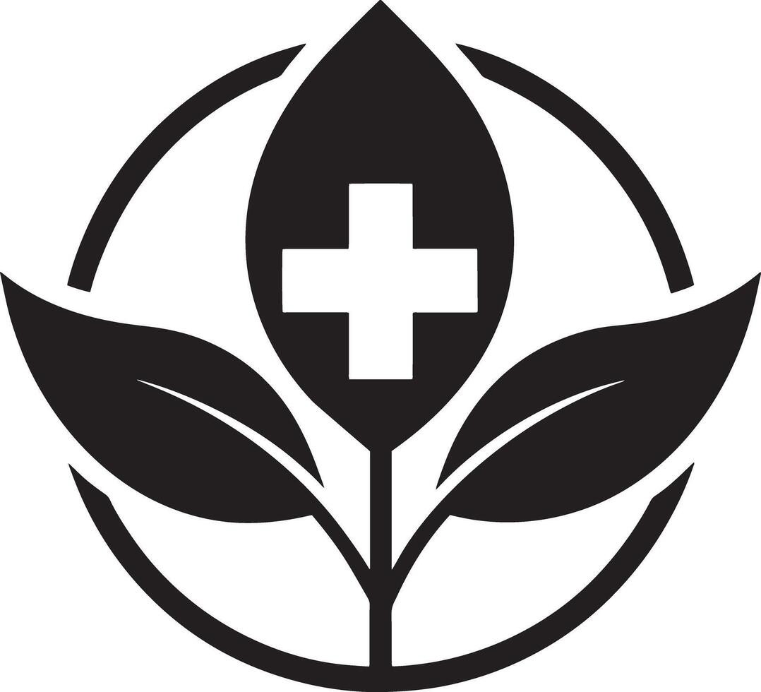 medical and Health care logo illustration black and white vector
