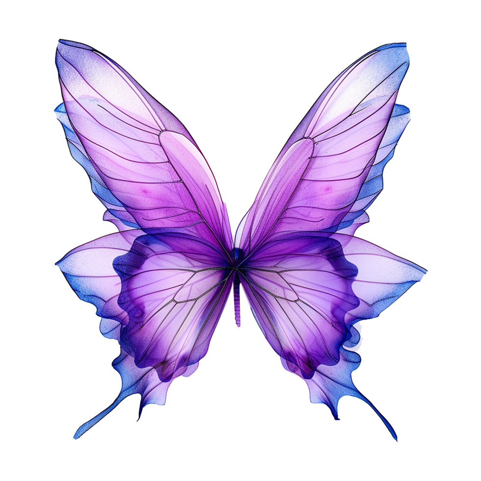 Purple fairy wings isolated on transparent background png