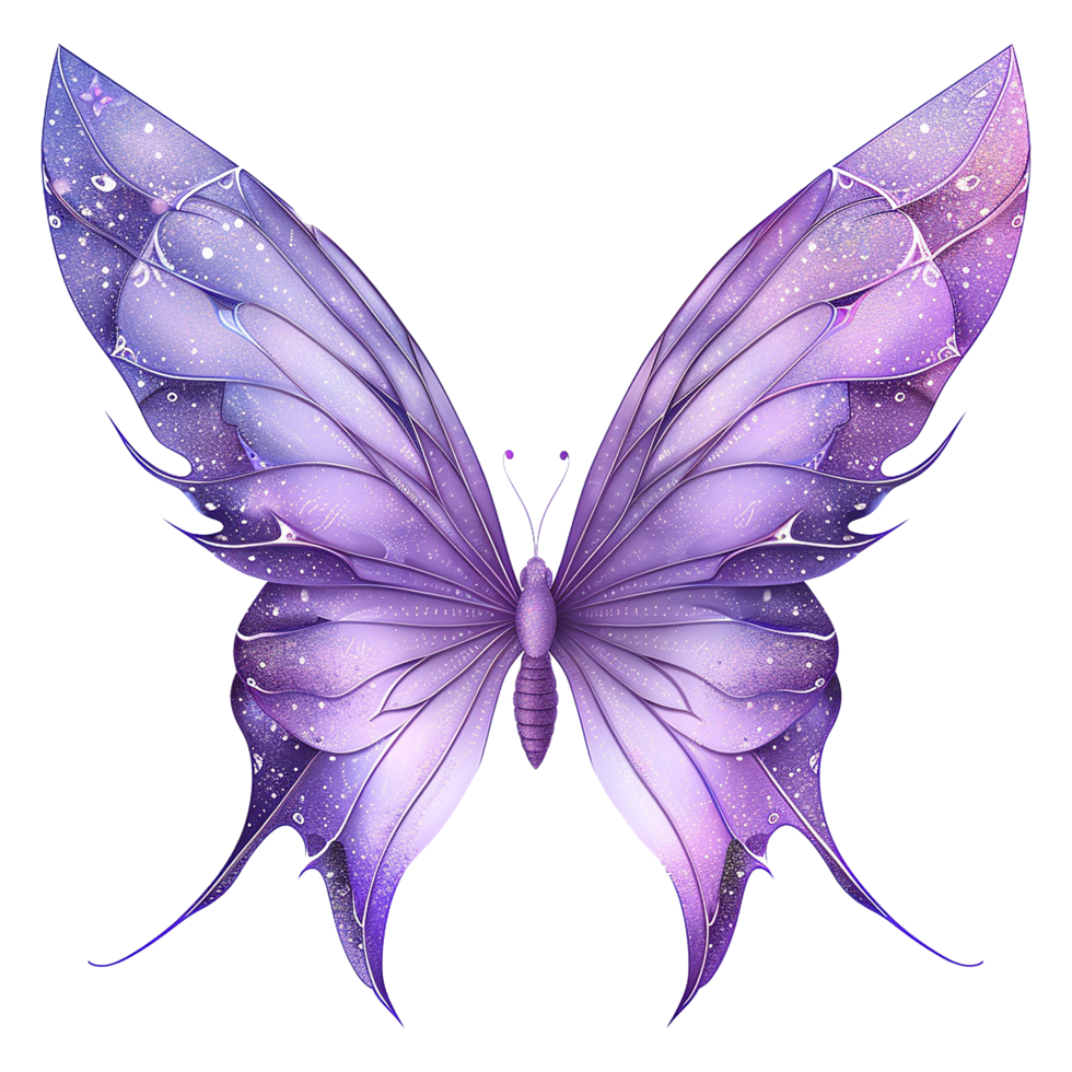 Purple fairy wings isolated on transparent background png