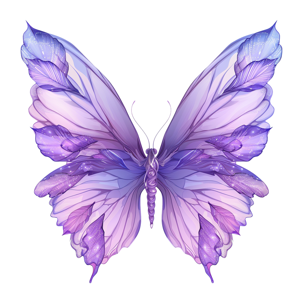 Purple fairy wings isolated on transparent background png