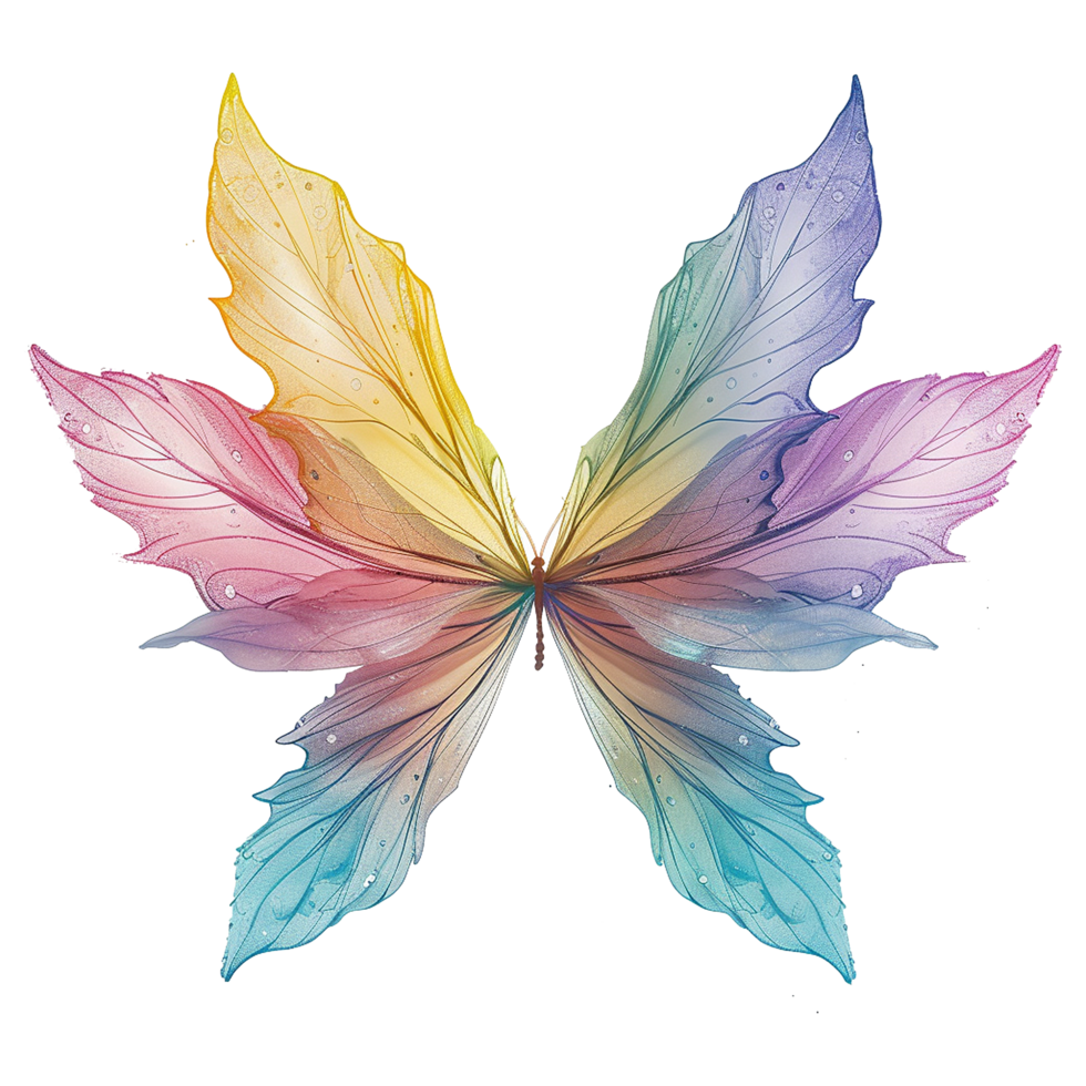 Beautiful fairy wings isolated on transparent background png