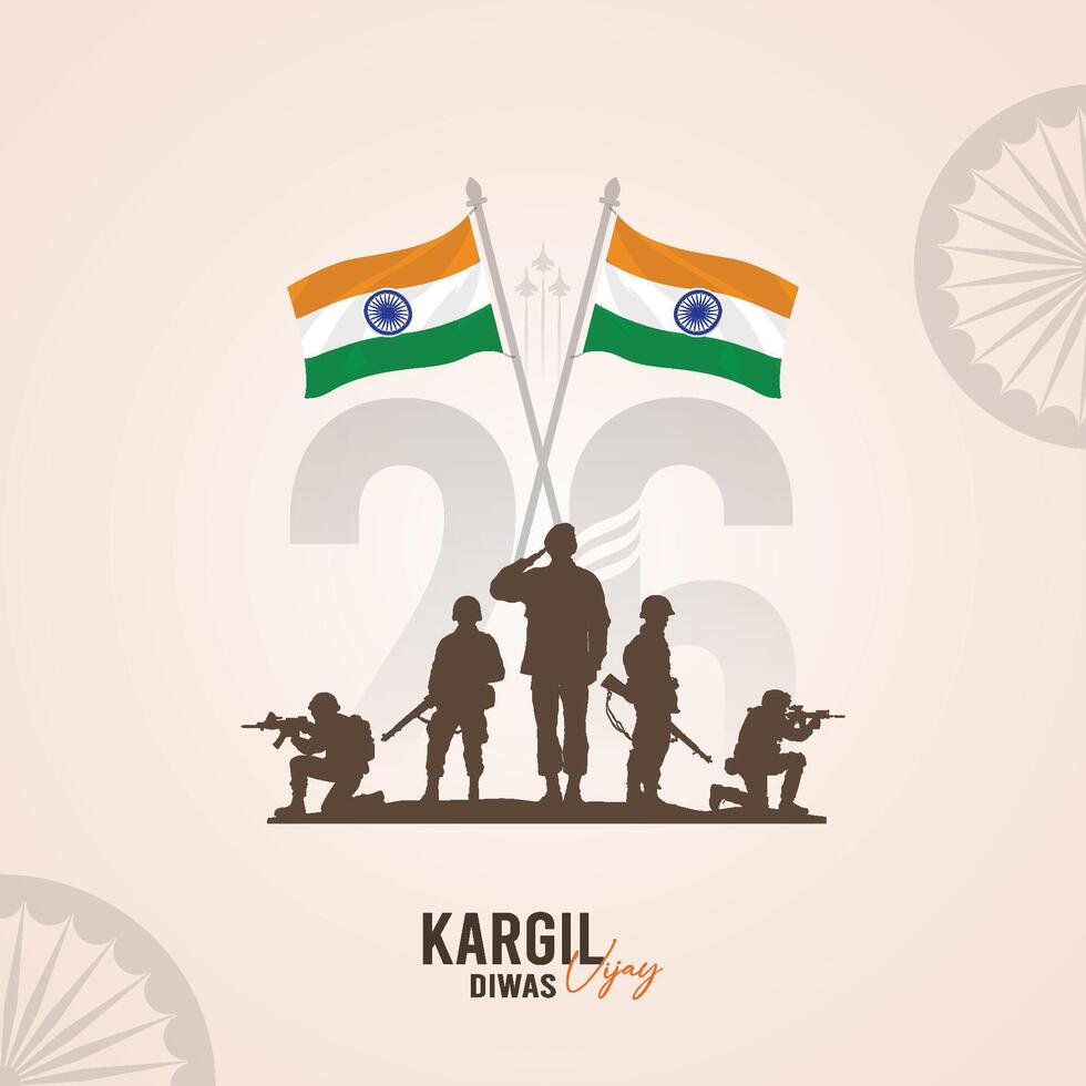 Kargil Vijay Diwas, illustration. , Art. Social Media Poster, vector