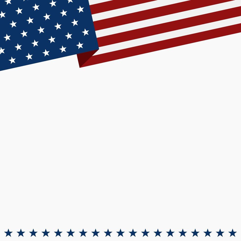 American flag template background with copy space. USA background illustration vector