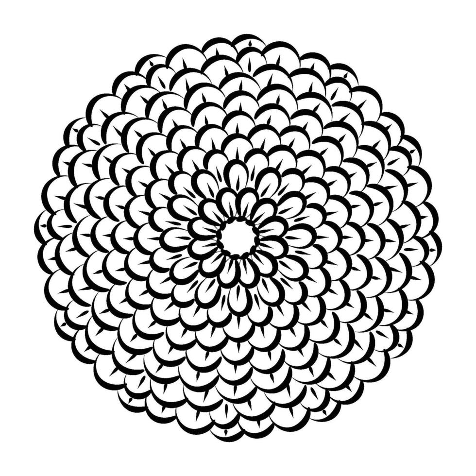 Linear Flower. Simple line art. Doodle ornament outline hand drawn illustration vector
