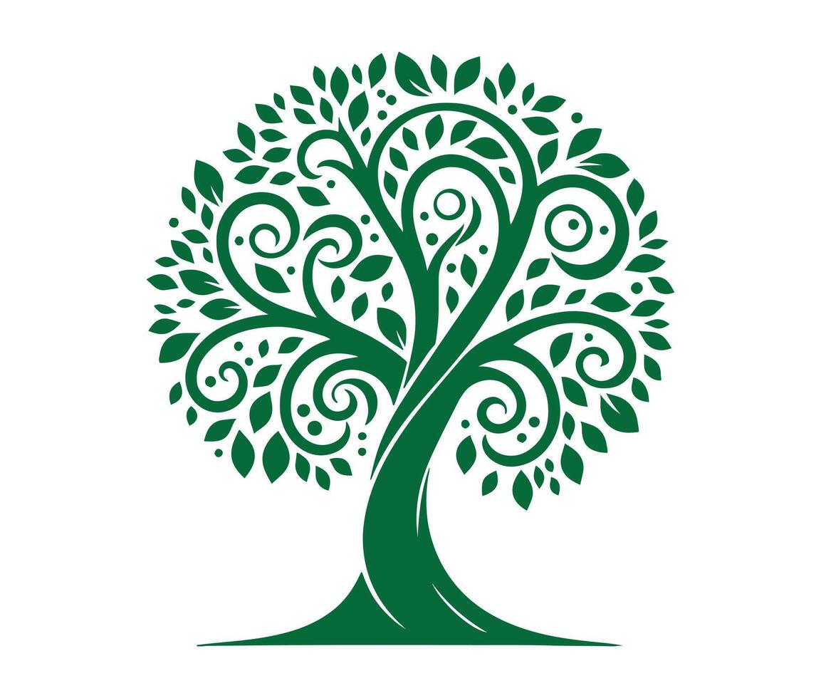 tree silhouette icon isolated on white background. vector