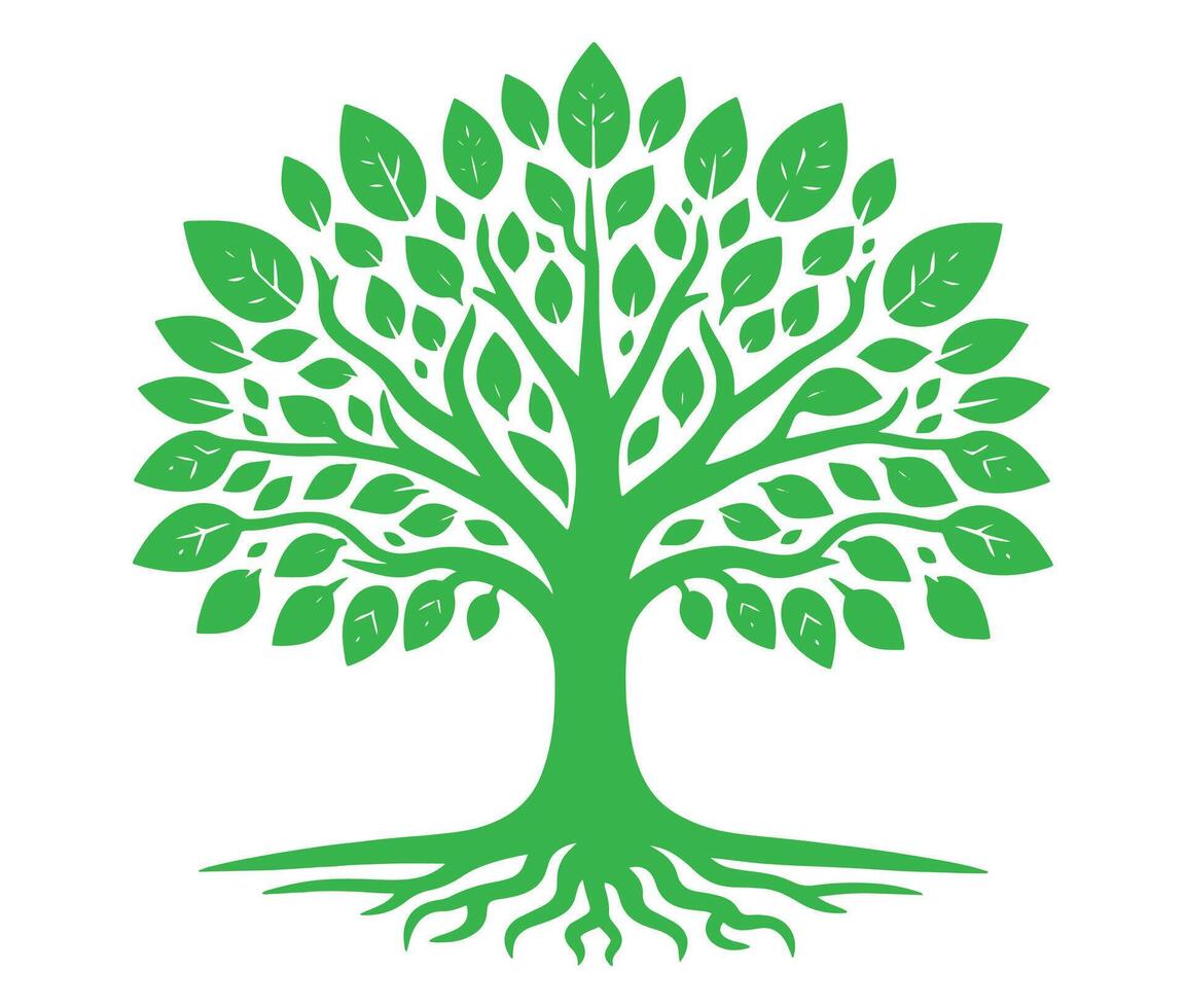tree silhouette icon isolated on white background. vector