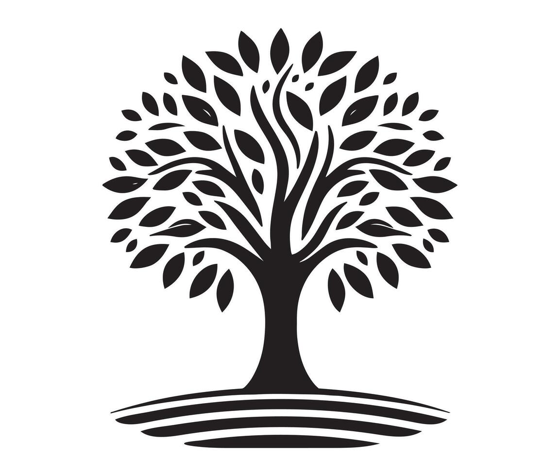 tree silhouette icon isolated on white background. vector