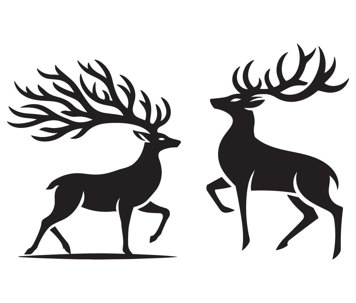 Deer Silhouette Isolated on White Background vector