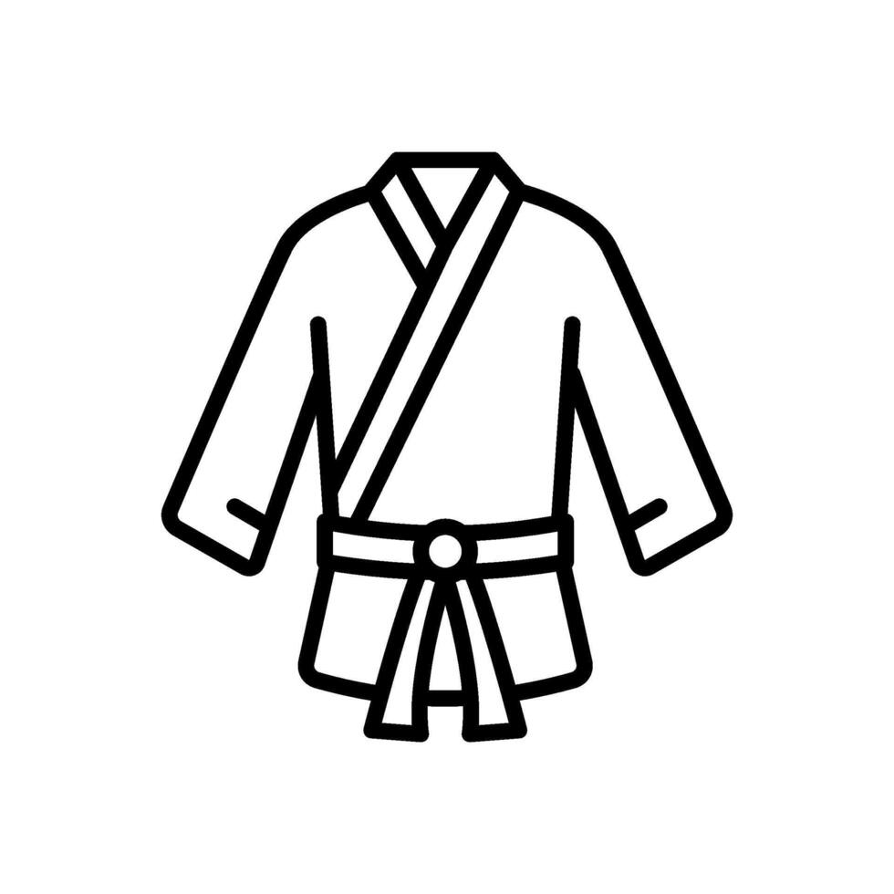 martial arts uniform, line icon, isolated background vector