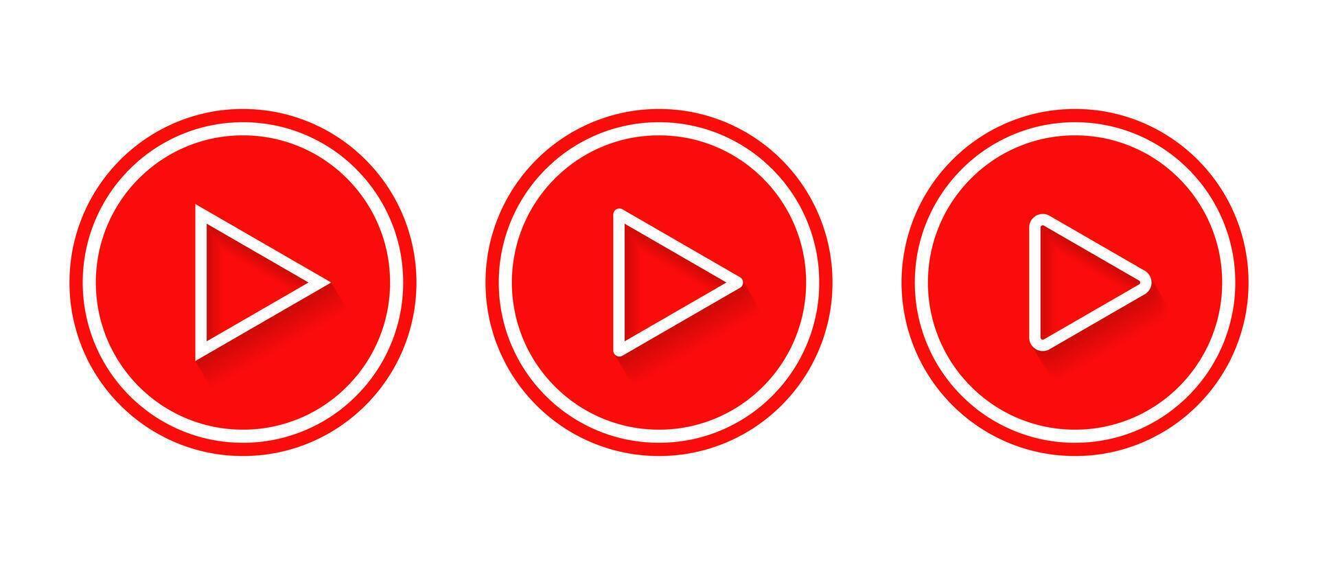 Play line icon with shadow. Streaming concept vector