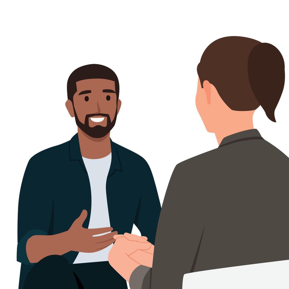 Business people are having a business meeting in a conference room. vector