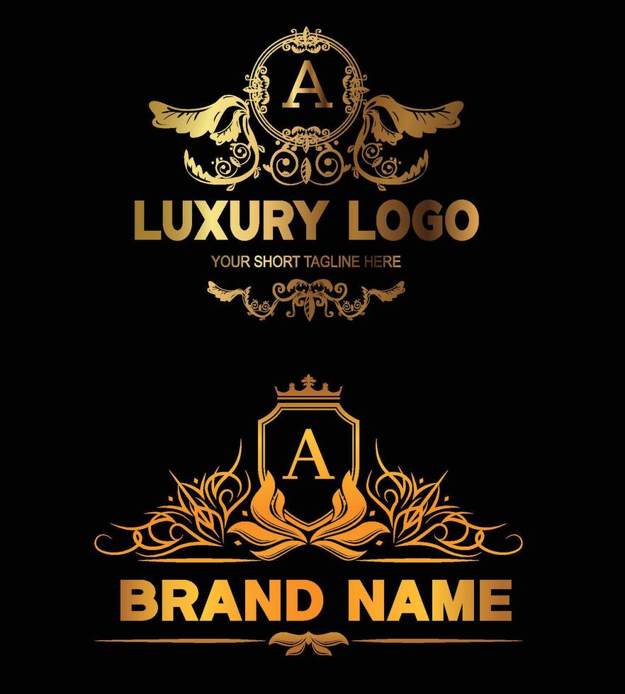 luxury logo design ornament vector