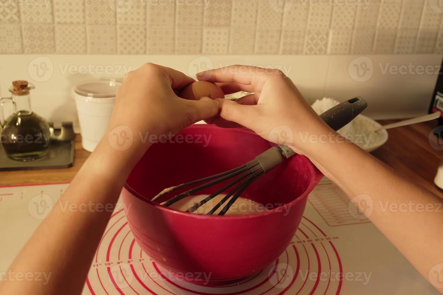 the process of making buns. flour . eggs . chocolate. tremble. dough milk . salt . photo