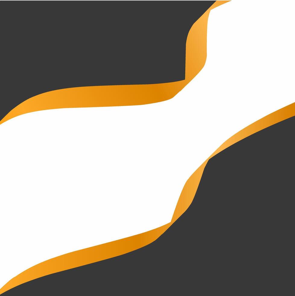 Black And Orange Wavy Shapes Abstract Wave Border Wave Achievement in white background. vector