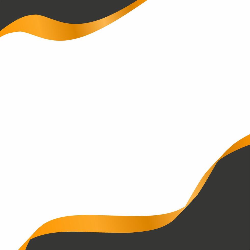 Black And Orange Wavy Shapes Abstract Wave Border Wave Achievement in white background. vector