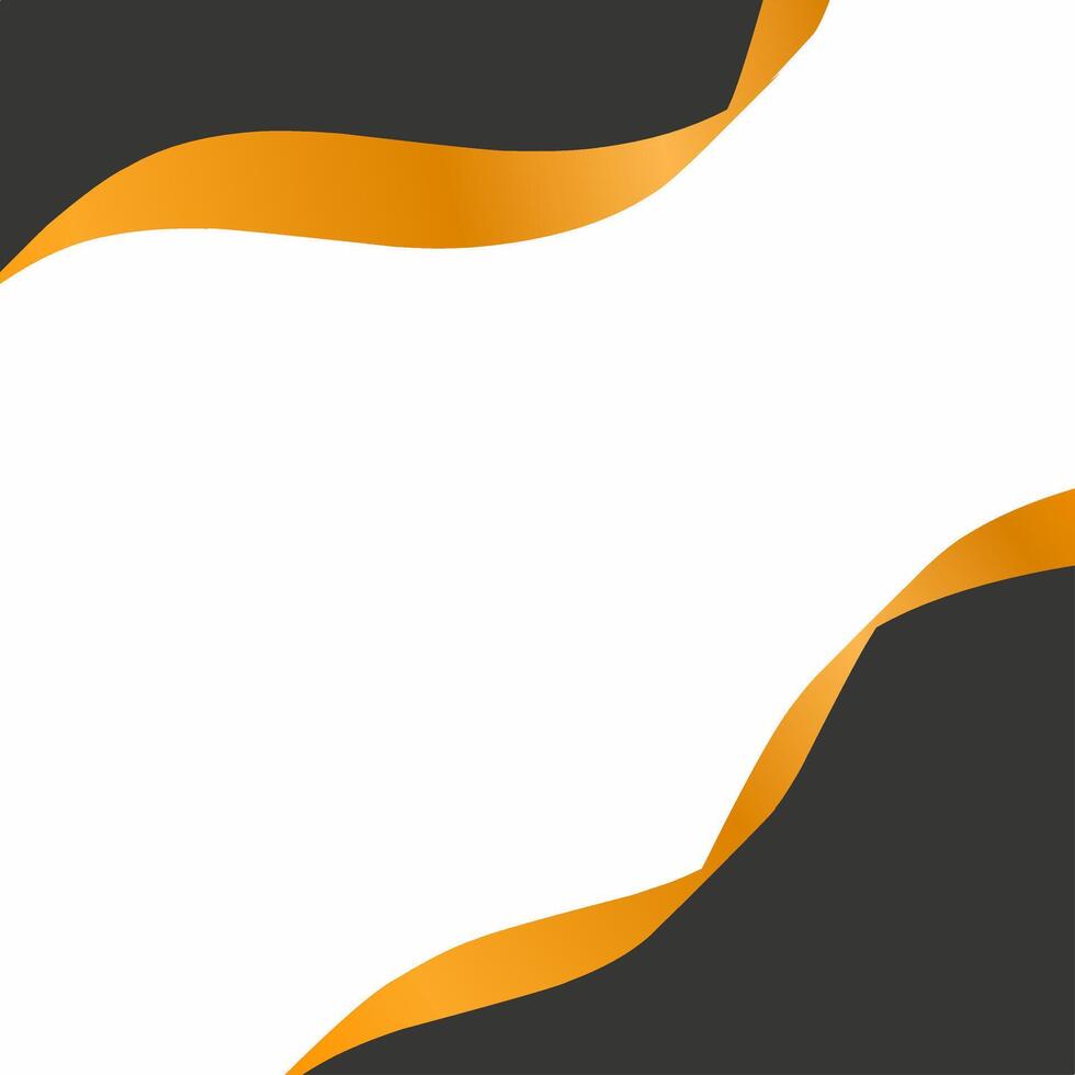 Black And Orange Wavy Shapes Abstract Wave Border Wave Achievement in white background. vector