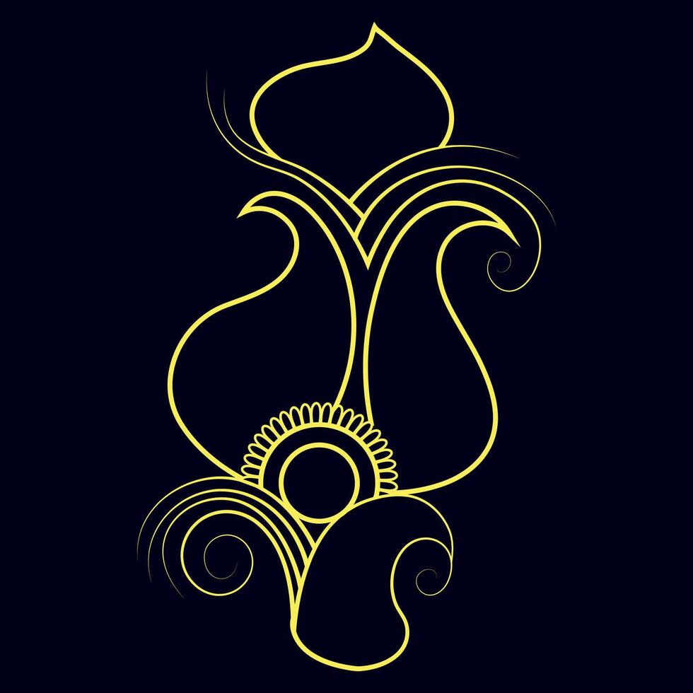 Hand drawn flat design simple flower outline vector