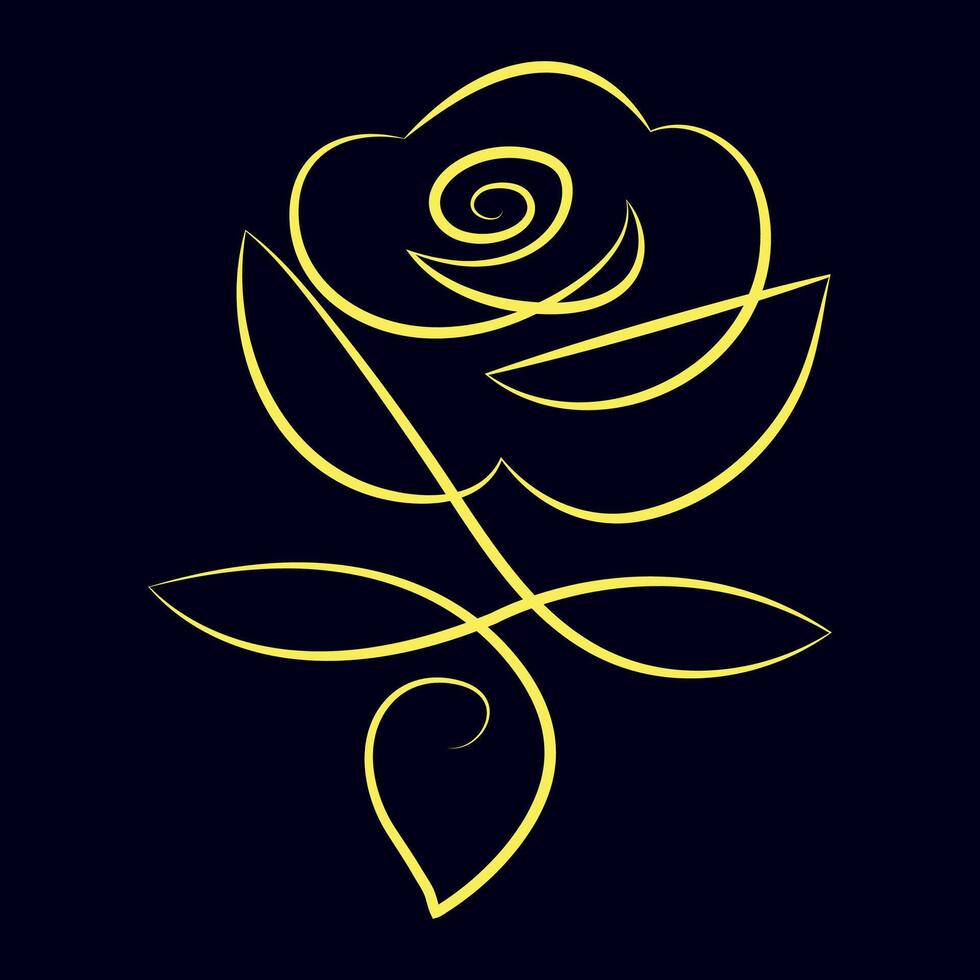 Hand drawn rose silhouette vector