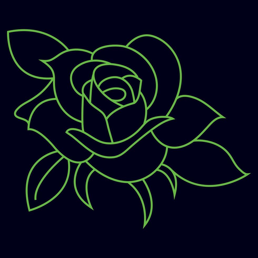 Hand drawn rose silhouette vector