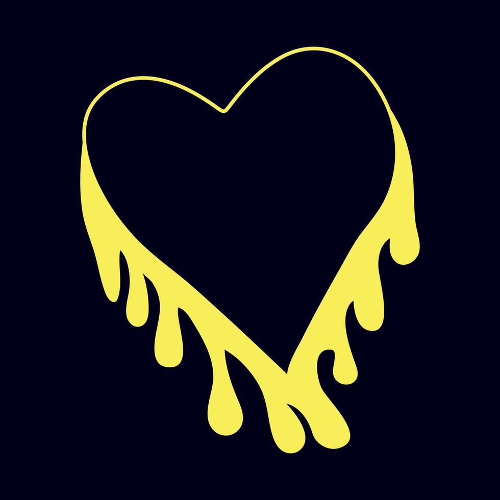 Golden valentine's day heart on black vector