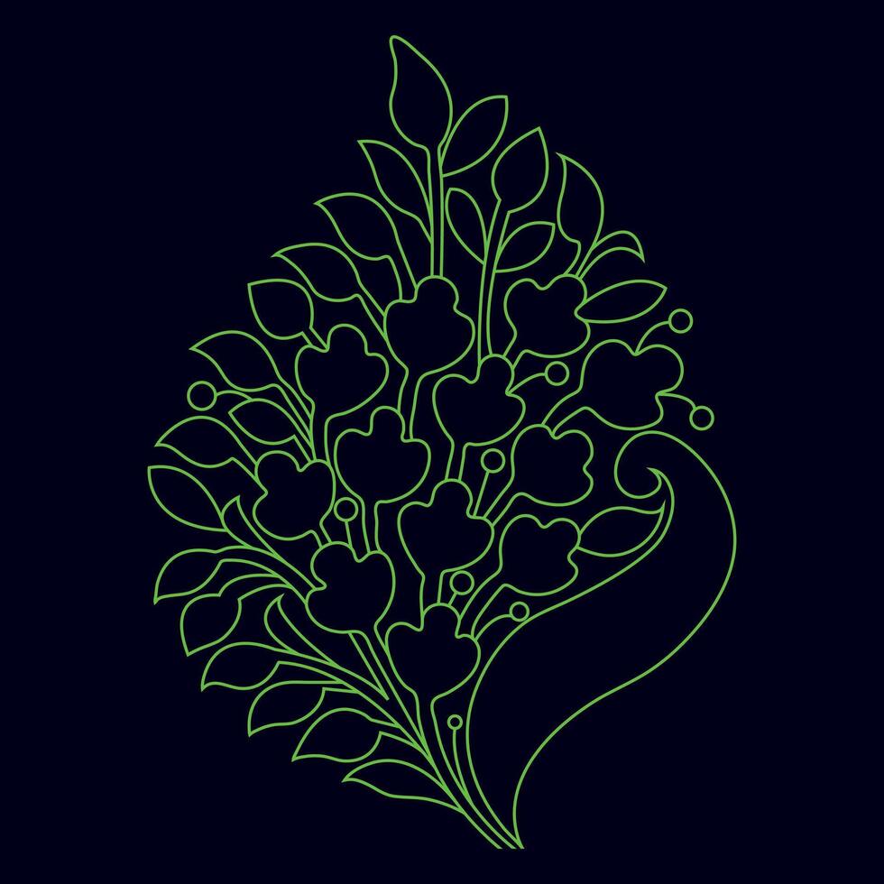 Hand drawn flat design simple flower outline vector