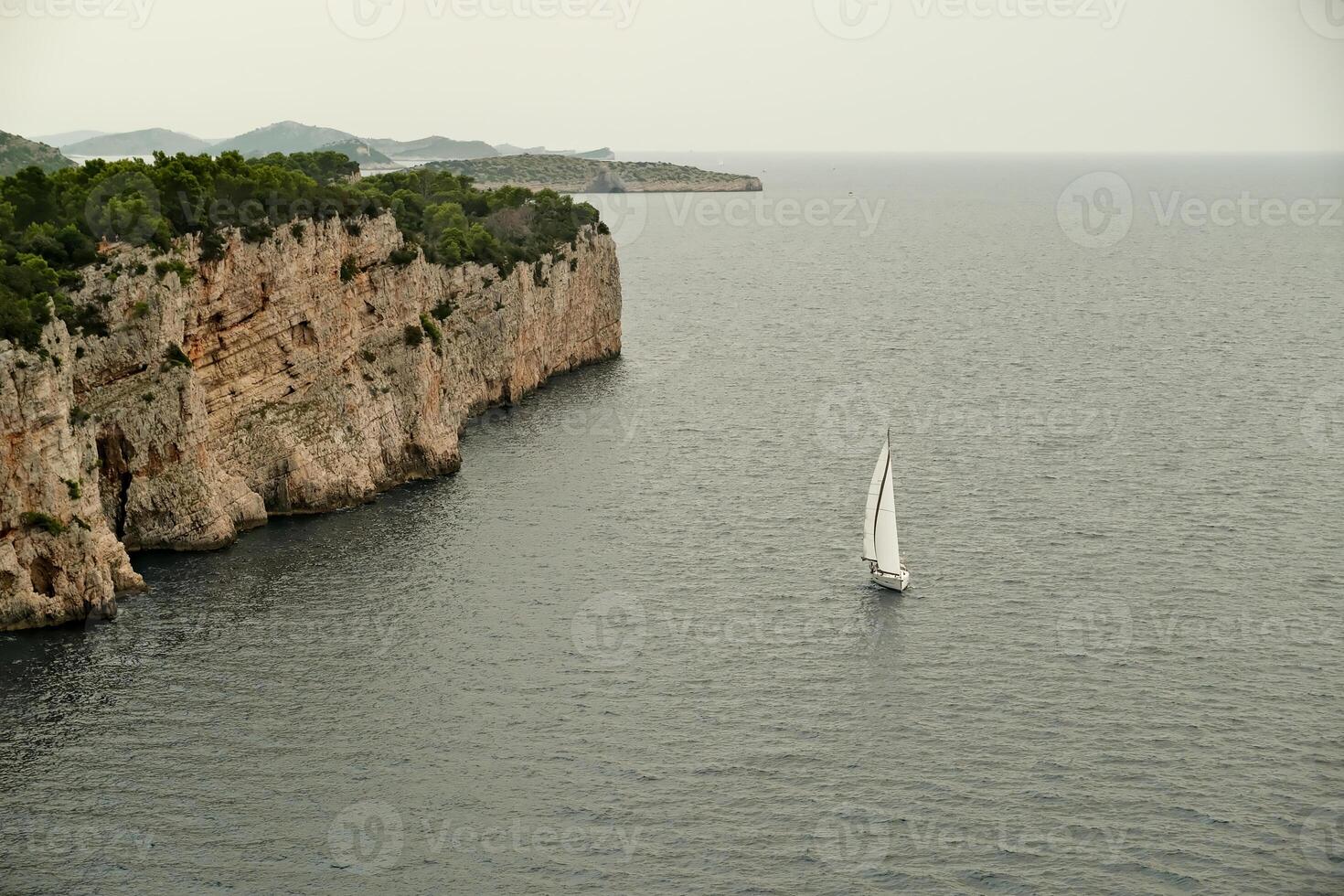 Rocky coast of the island of Mallorca, Spain. photo