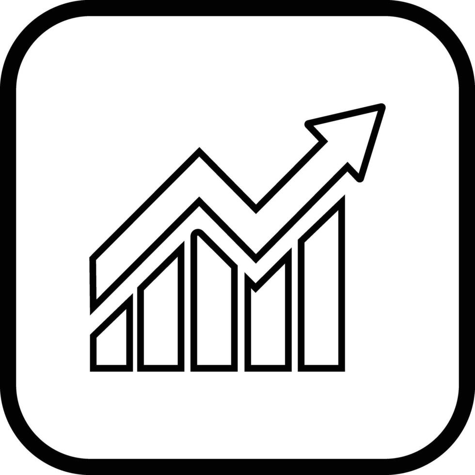 Growing bar graph icon in line for app or web Statistics and analytics, data, charts diagrams, money, Abstract increasing arrow business graph animation isolated on vector