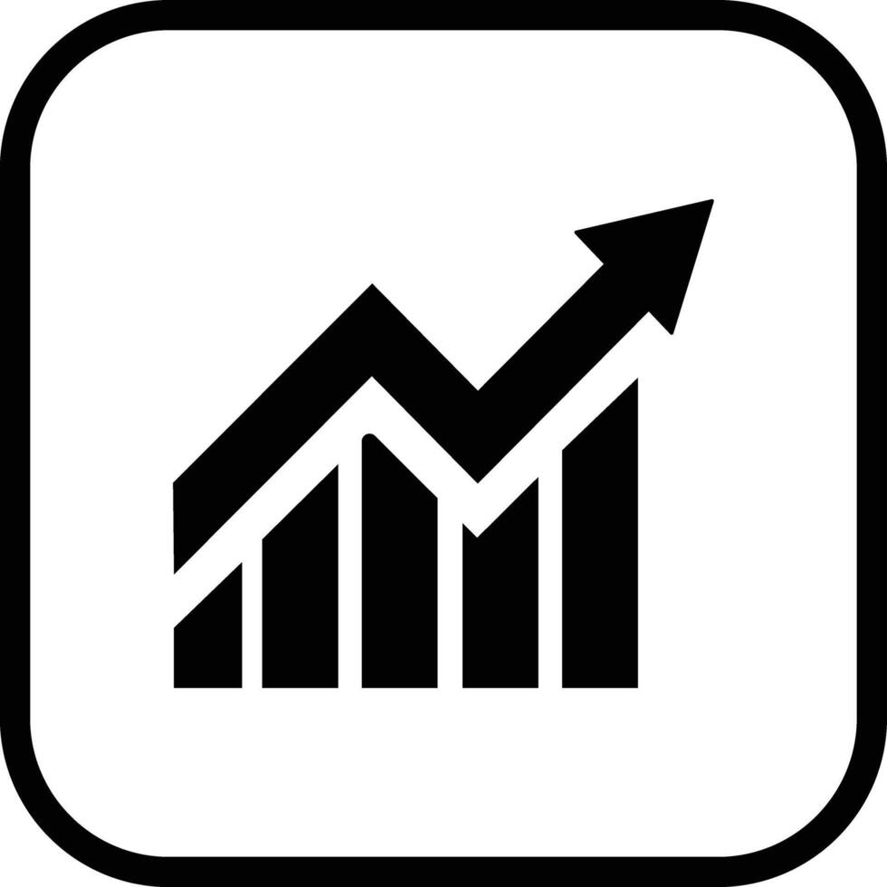Growing bar graph icon in flat for app or web Statistics and analytics, data, charts diagrams, money, Abstract increasing arrow business graph animation isolated on vector