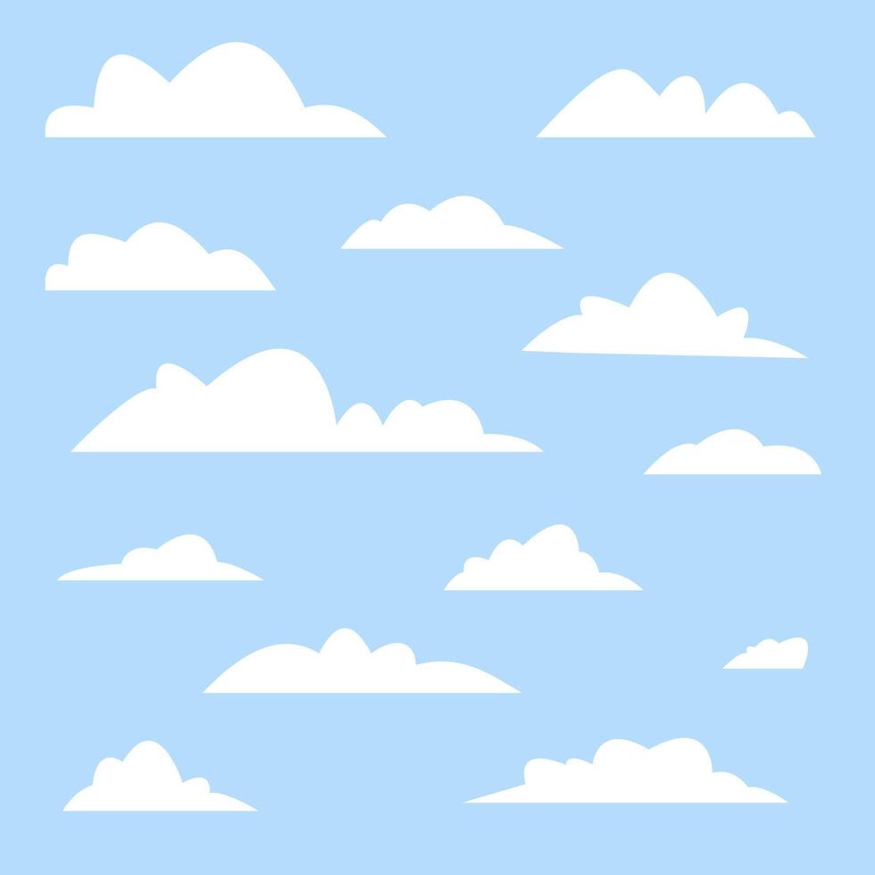 Set of clouds in flat style vector