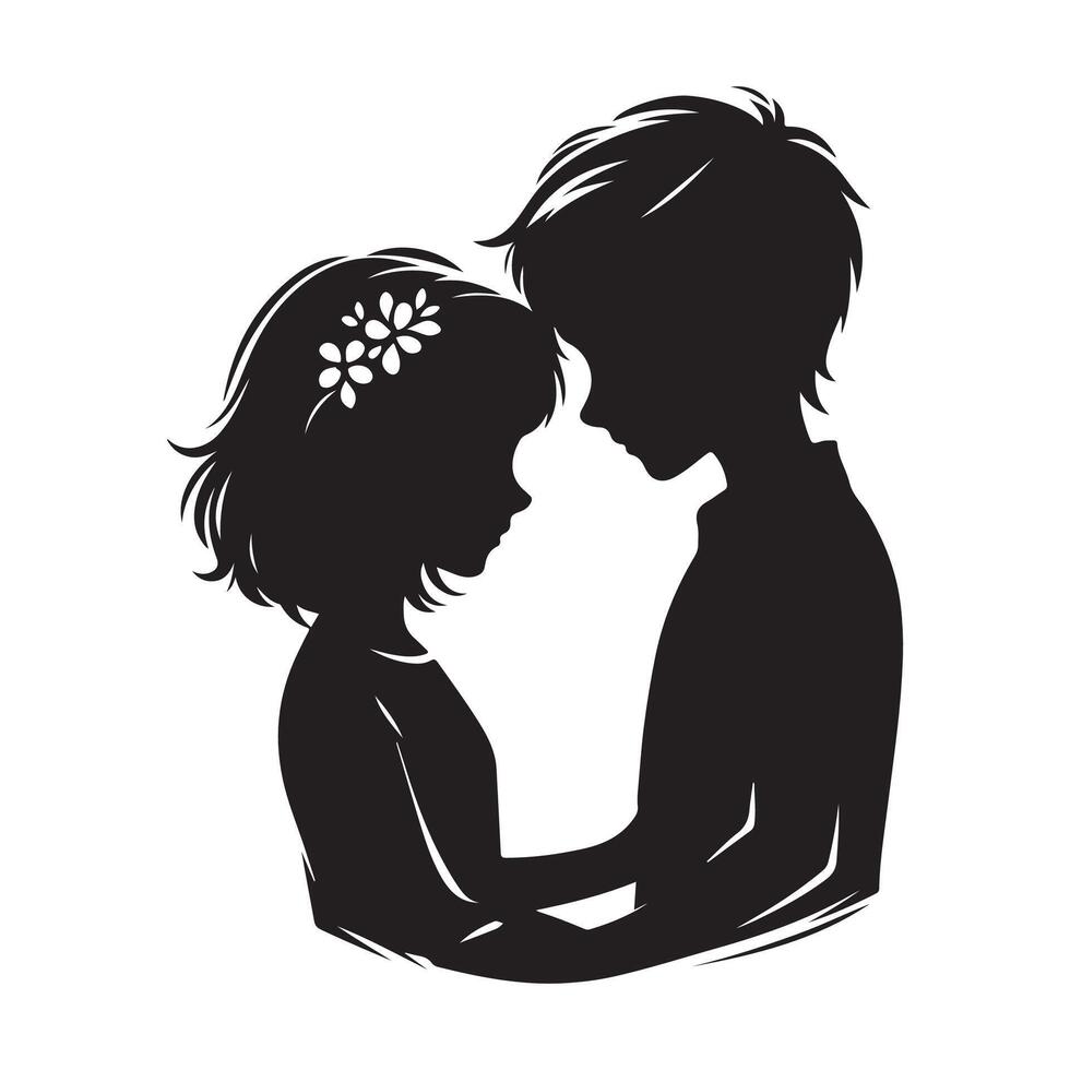 Romantic love vectors silhouette