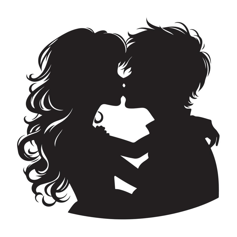 Romantic love vectors silhouette