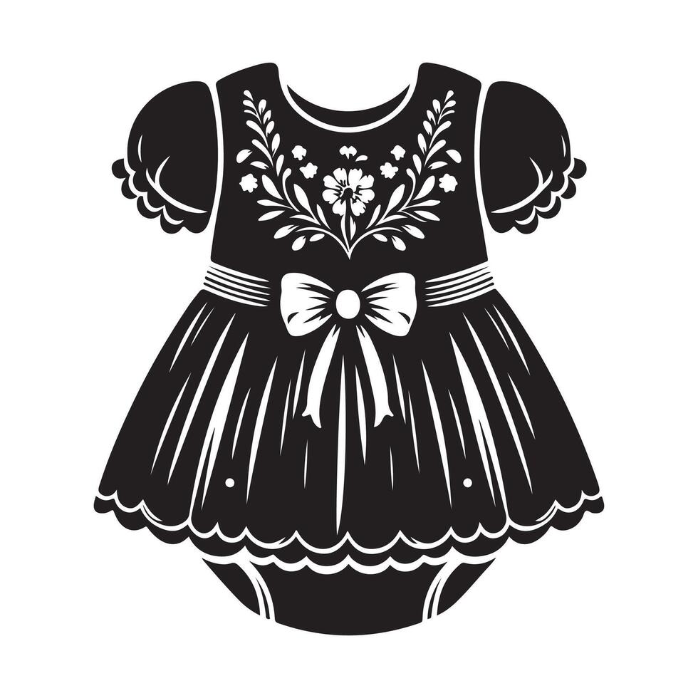 Baby dress vectors silhouette